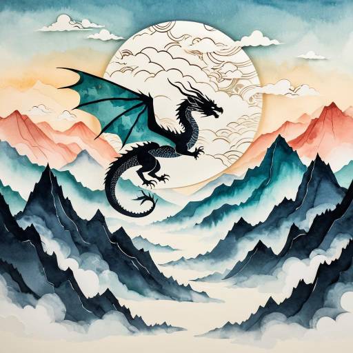 Ethereal Dragon Over Misty Mountains
