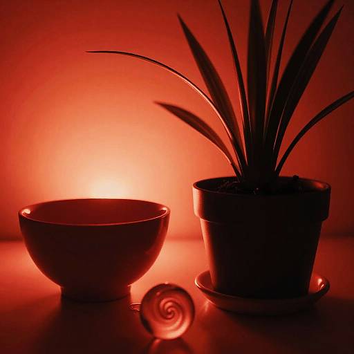 Dramatic Red-Orange Abstract Still Life