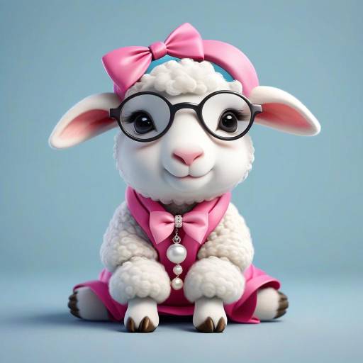 Adorable Cartoon Sheep with Glasses