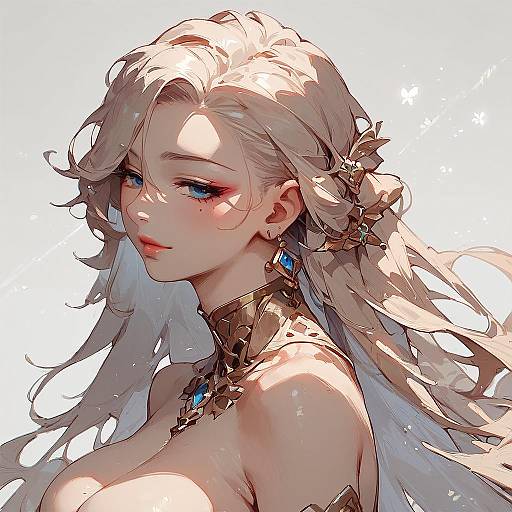 High-Score Anime Girl Simple Background