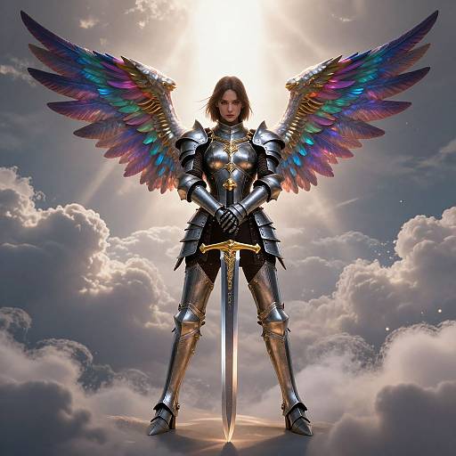 Chromatic Winged Warrior in Armor