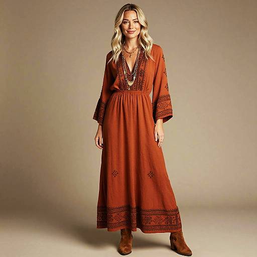 Bohemian Woman with Sun-Kissed Freckles