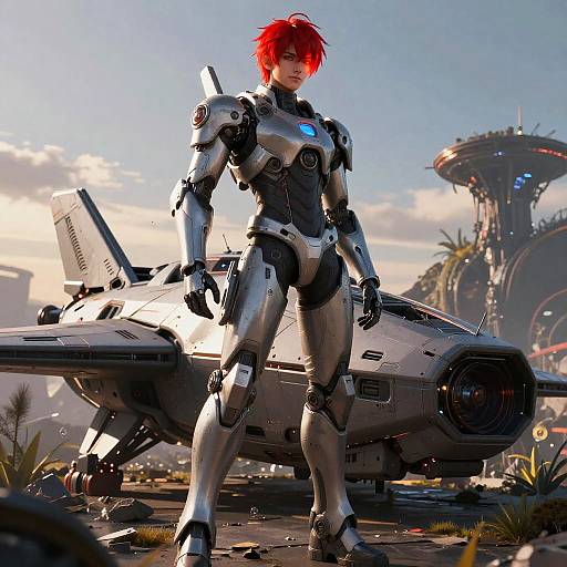 Red-Haired Anime Mech Pilot