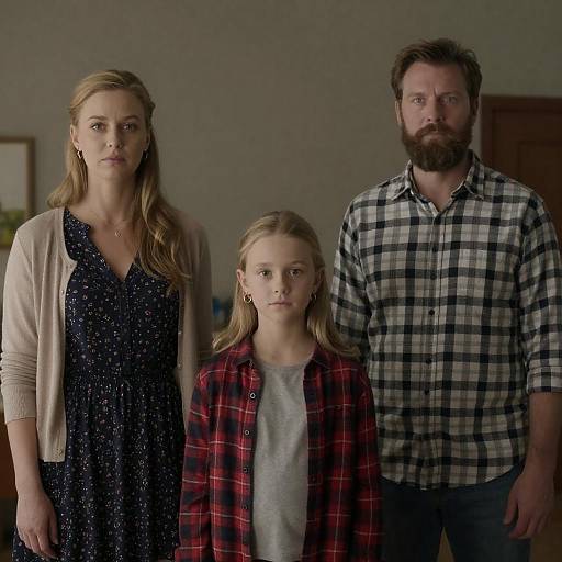 Three Figures in a Dimly Lit Room