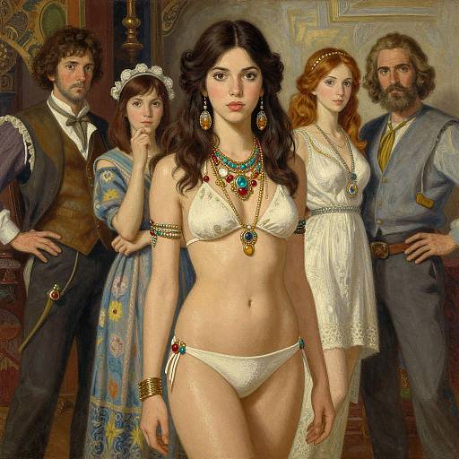 Vintage Hippie Traveler Portrait Illustration