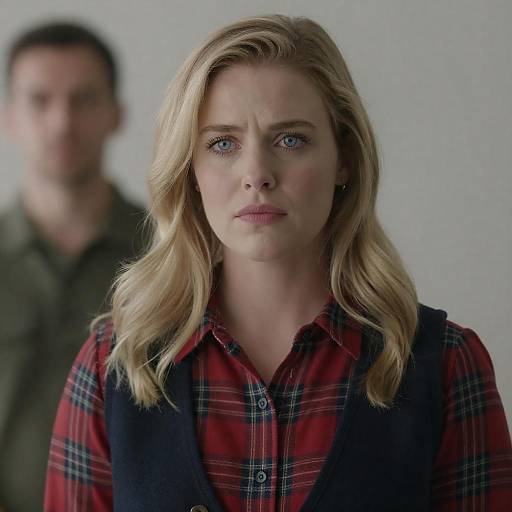 Portrait of a Concerned Blonde Woman