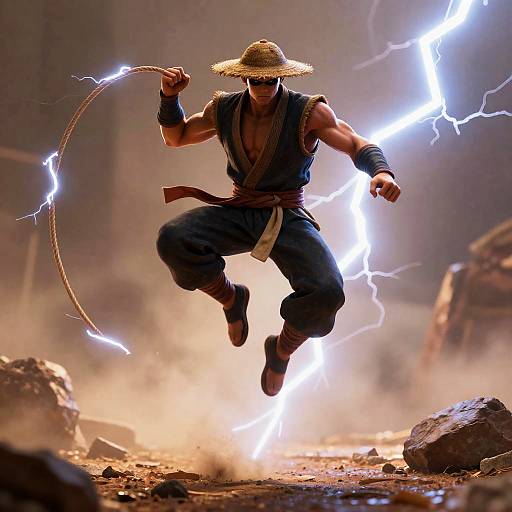 Kung Lao Skipping Through Lightning Storm