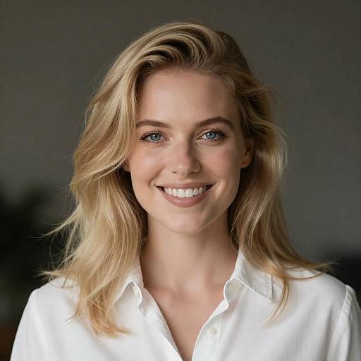 Smiling Blonde Woman Soft Portrait