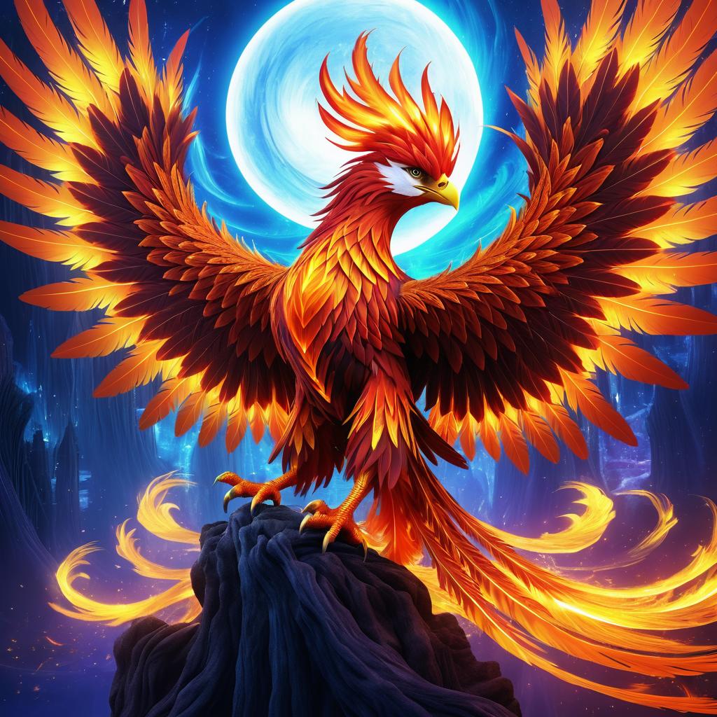 Epic Phoenix in High Fantasy Art