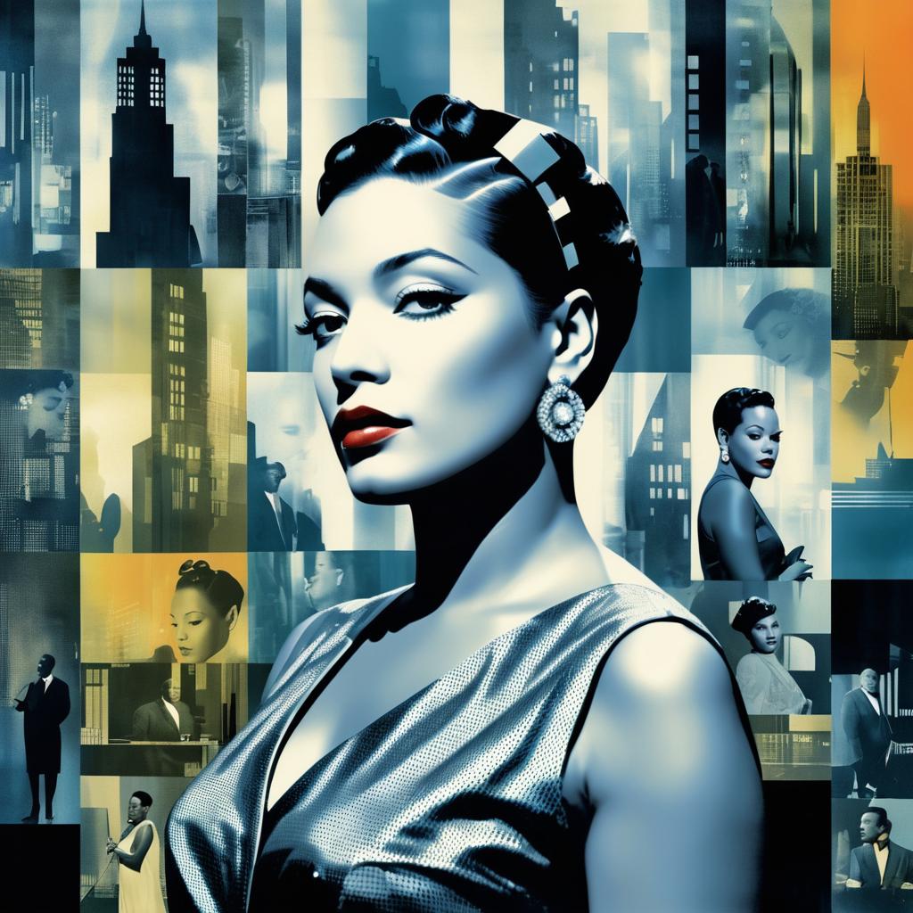 Billie Holiday in a Metropolis Collage