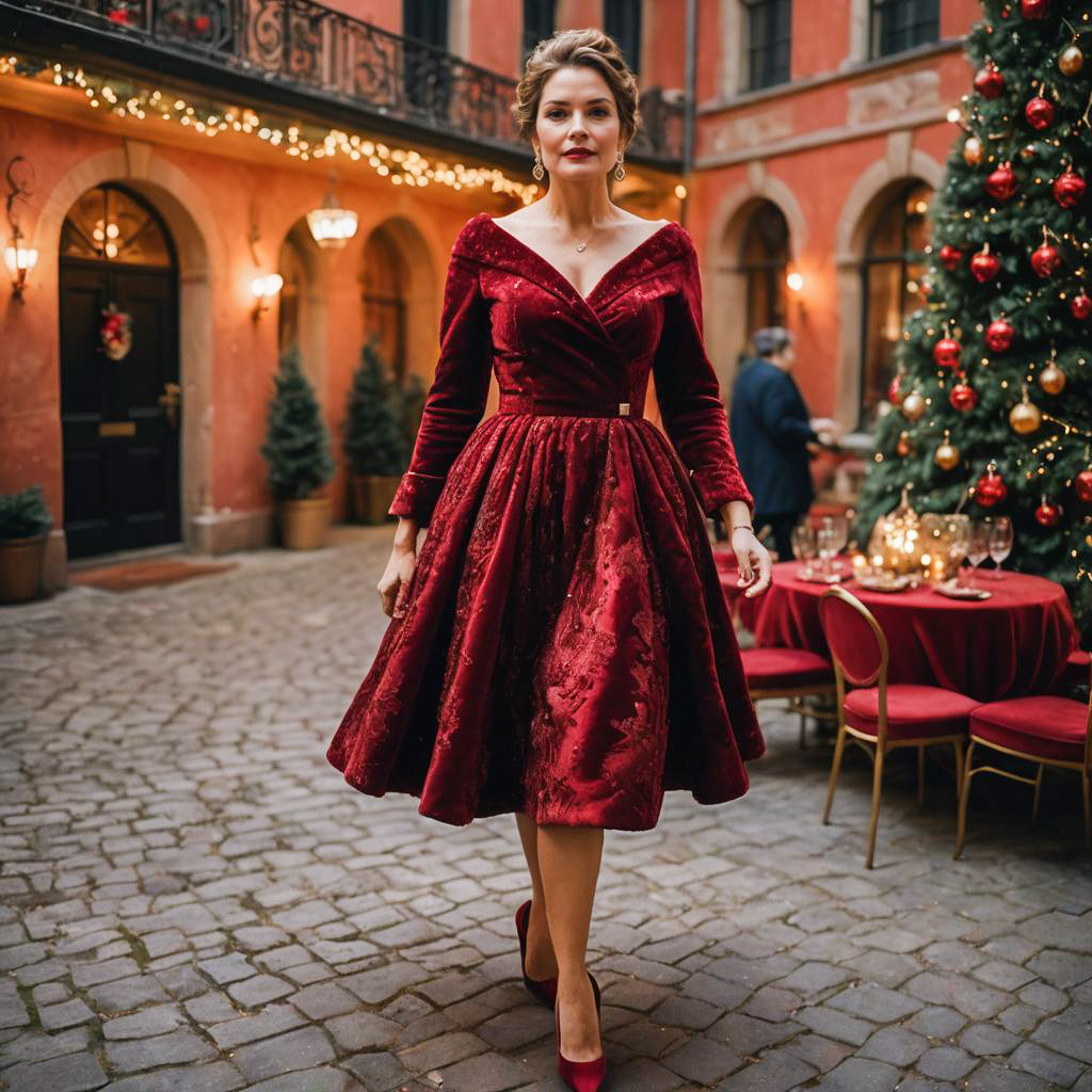 Elegant Festive Pear-Shaped Fashion Look