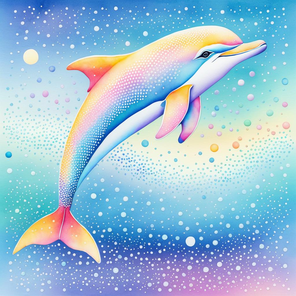 Whimsical Pastel Dolphin Illustration