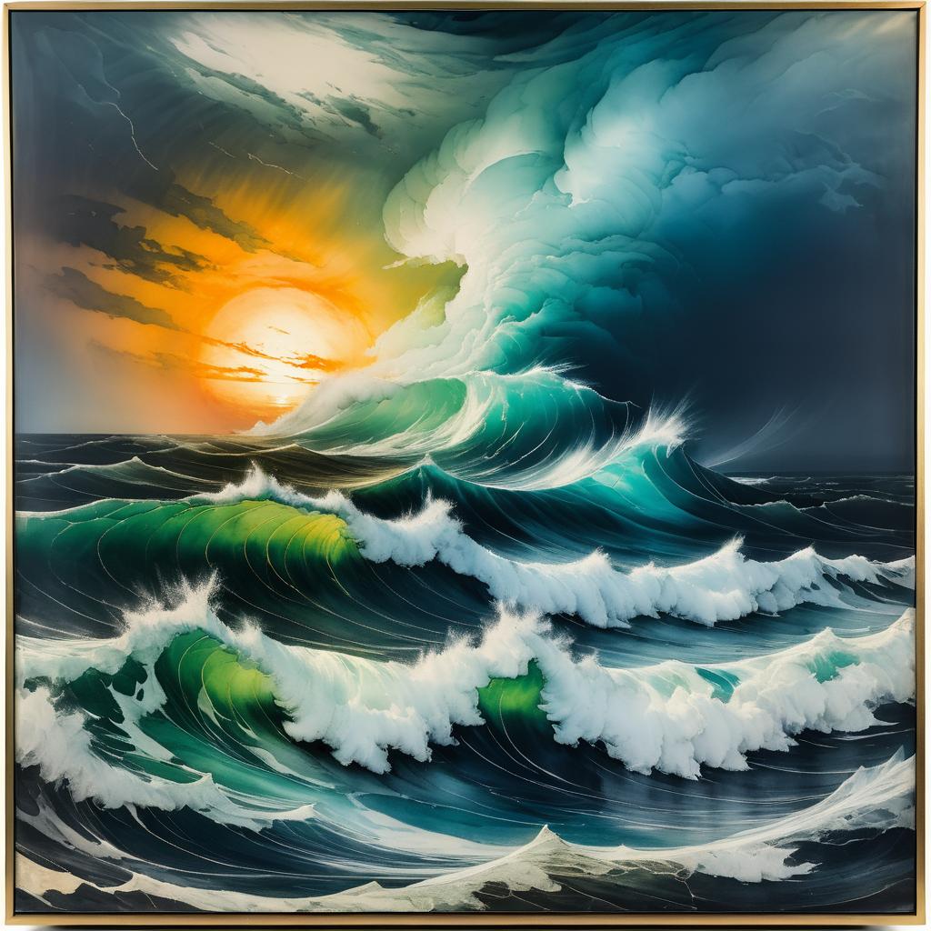 Dramatic Stormy Sea Art Print