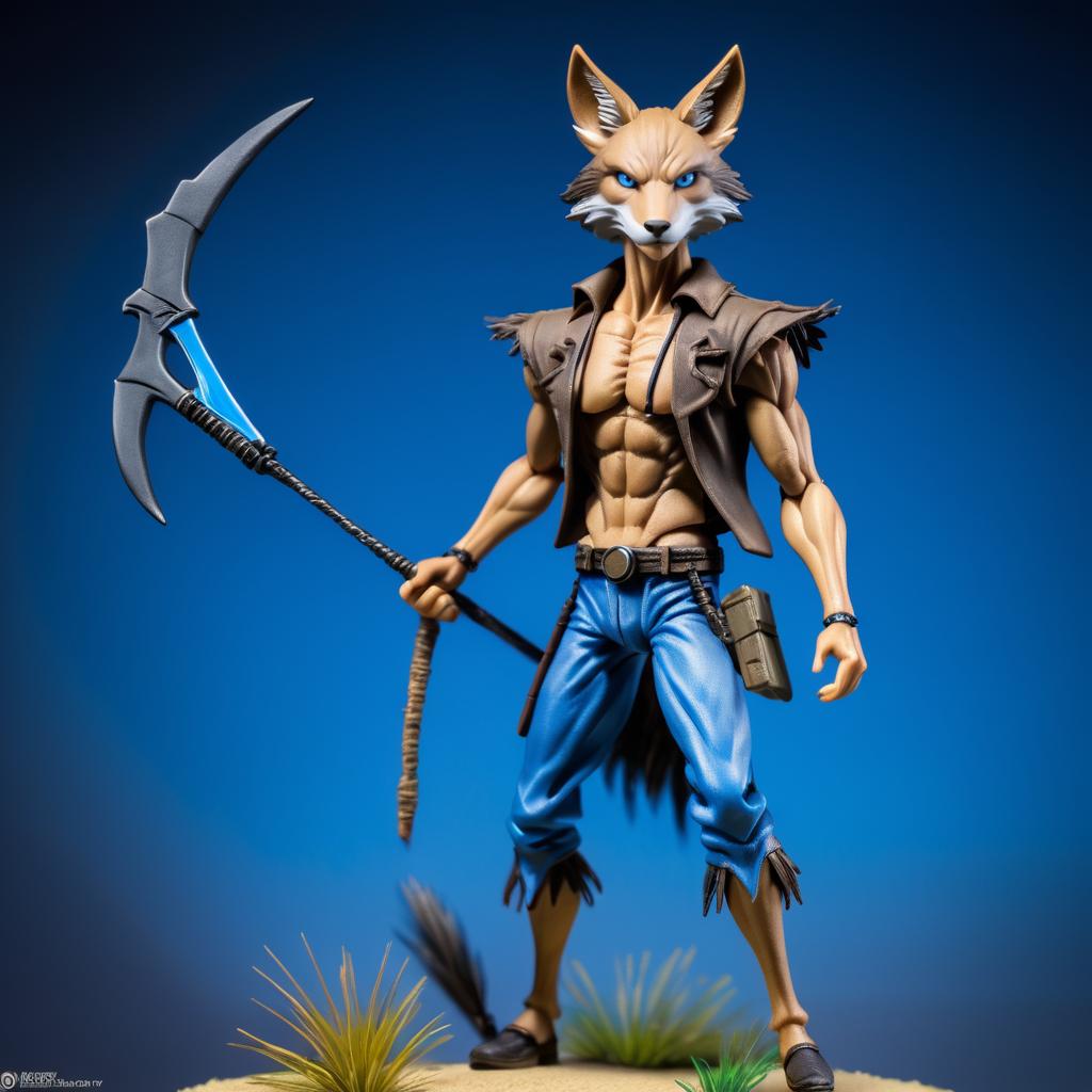 Realistic Coyote-Man Action Figure Shot