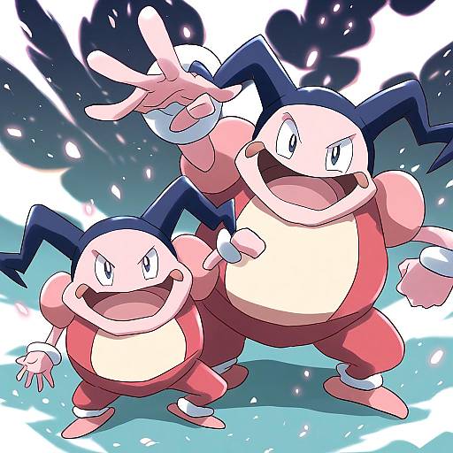 Illustration of Mr. mime, pokemon in the style of Fuji (pixiv24804665)