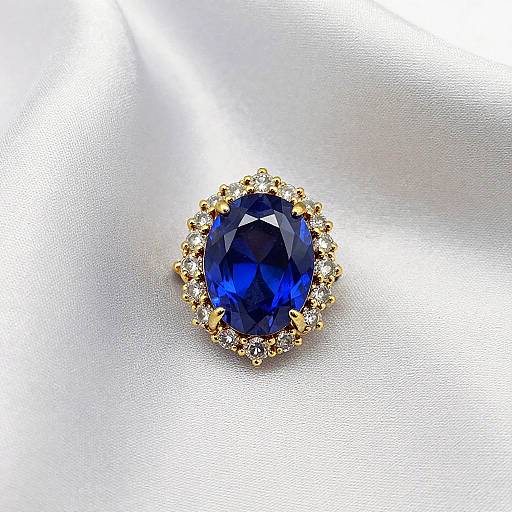 Elegant Sapphire and Diamond Brooch
