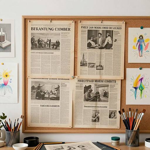 Vintage Art Studio Corkboard Display