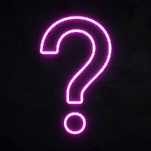 Vivid Neon Question Mark Art