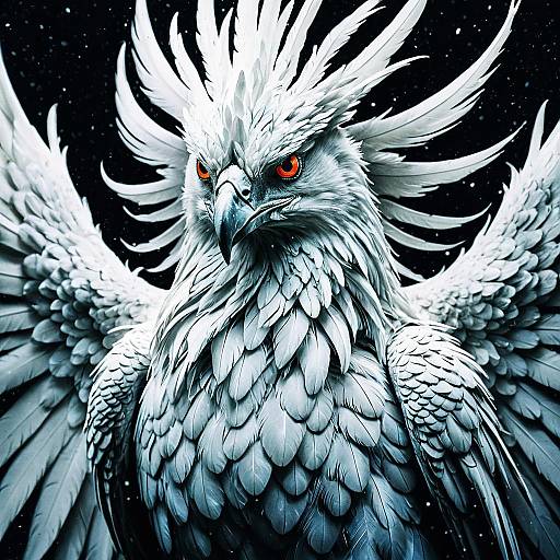 Ethereal White Phoenix Portrait