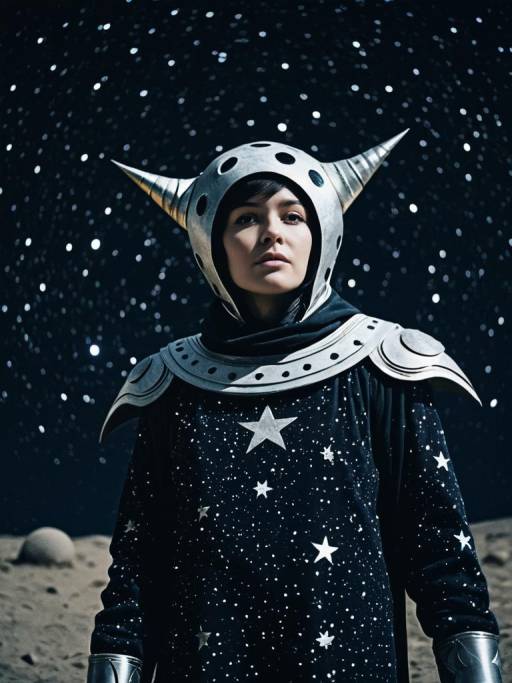 Person in Stars and Moons Costume