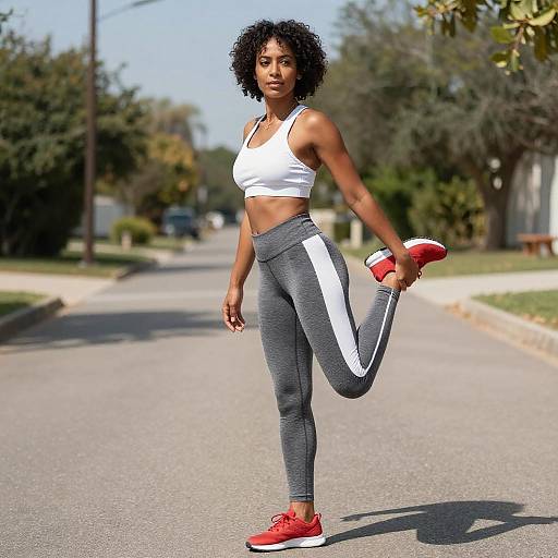 Fit Woman Stretching Outdoors
