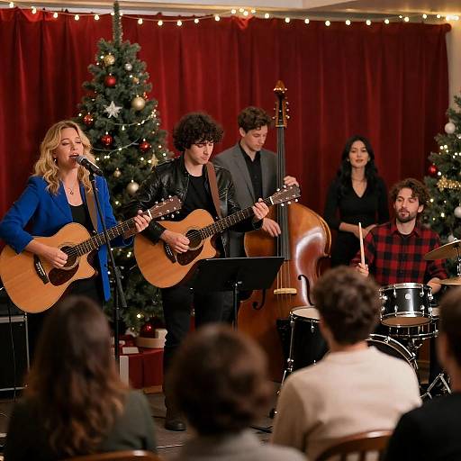 Cozy Acoustic Christmas Concert Scene