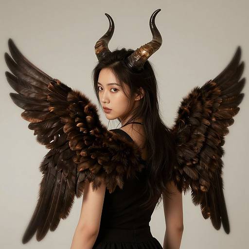 Winged Woman with Horns