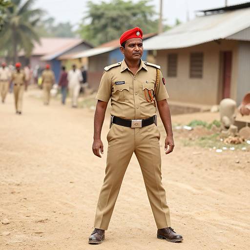 Indian Police Officers Rural Patrol