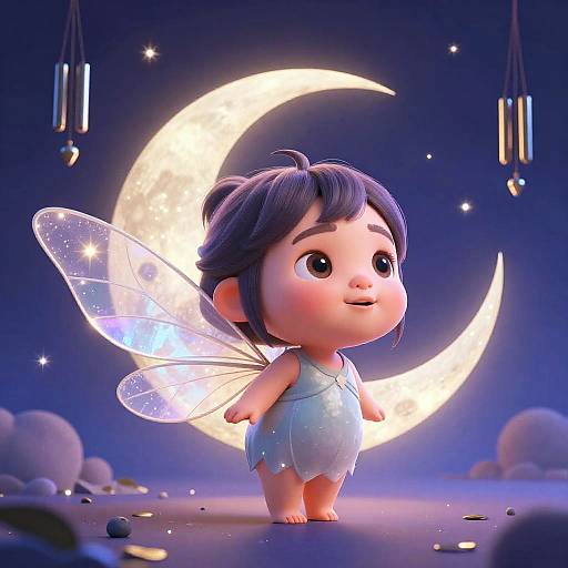 3D Pixar-Style Moonlit Fairy