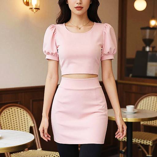 Stylish Woman in French Cafe