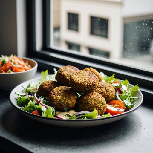 Oven-Baked Falafel with Tahini and Salad
