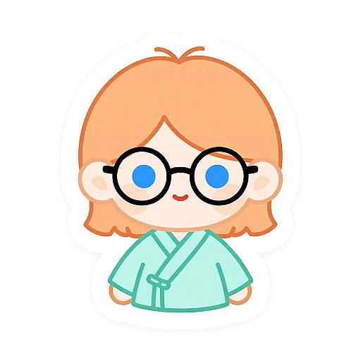 Cute Kawaii Girl Die-Cut Sticker