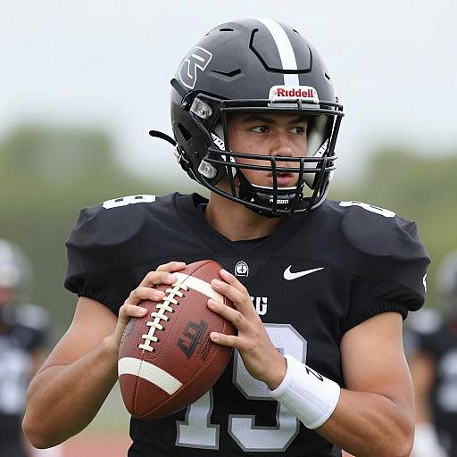 Focused Male Football Player in Action