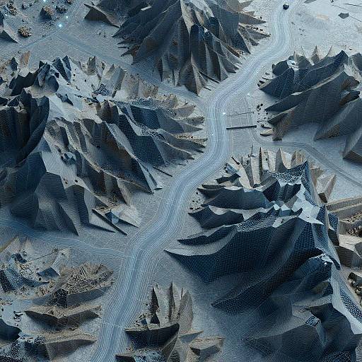 Futuristic Geometric Valley Heightmap