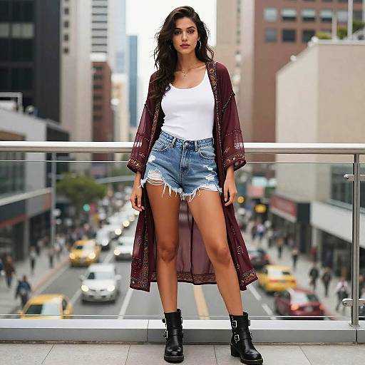 Bohemian Chic in Urban Balcony Scene