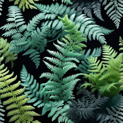 Hyperrealistic Botanical Scene with Ferns