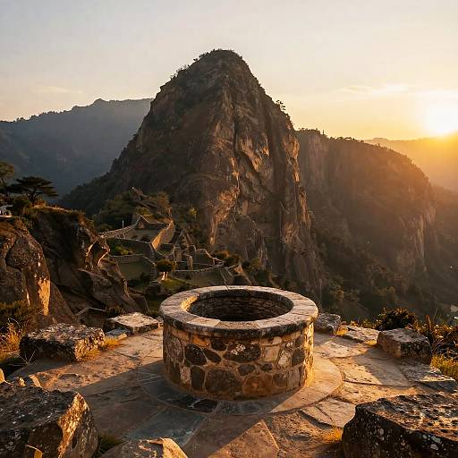 Golden Sunset Over Ancient Ruins