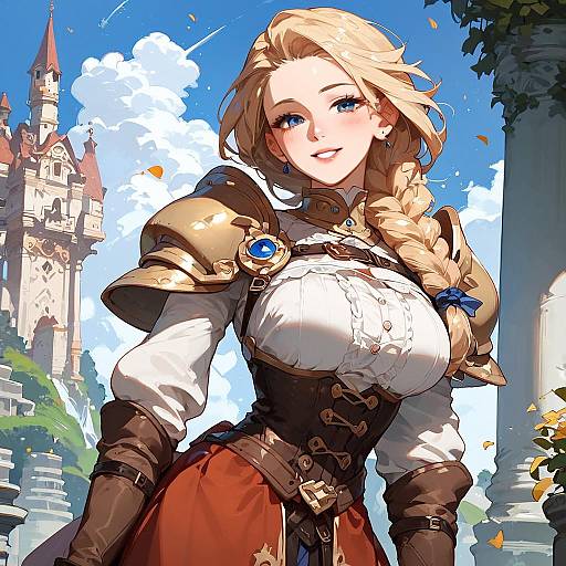 Medieval Blonde Warrior Smiling