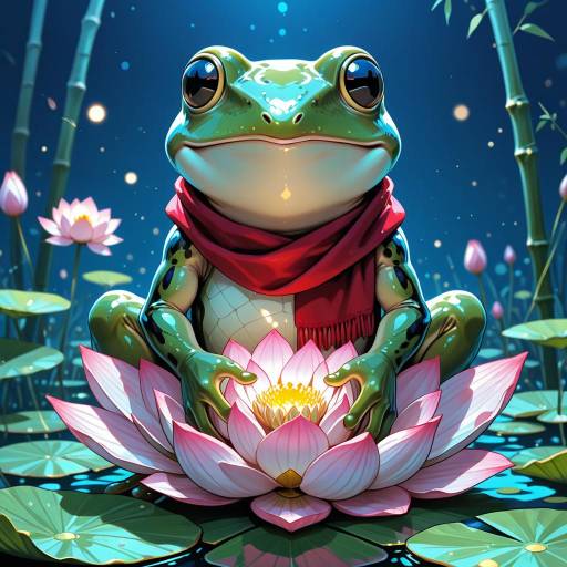 Whimsical Frog on a Lily Pad Whimsical Frog on a Lily Pad