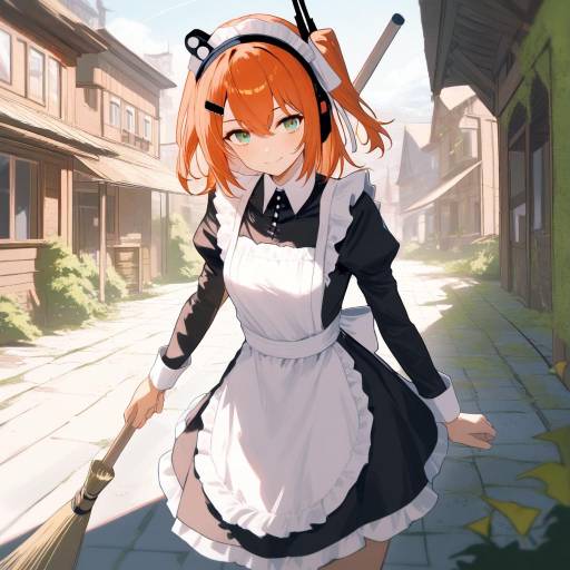 Whimsical Cowgirl in Maid Attire