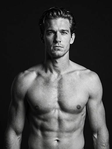 Dramatic Black and White Fitness Portrait