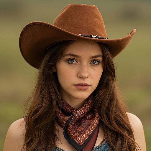 Realistic Cowboy Girl Portrait
