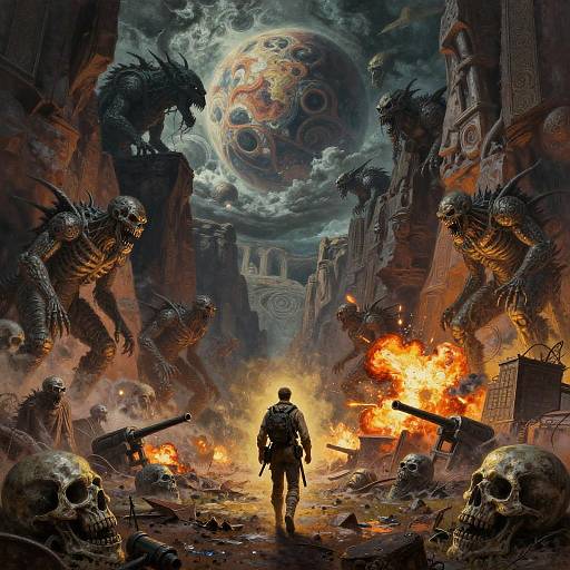 Epic Sci-Fi Canyon Warzone Scene