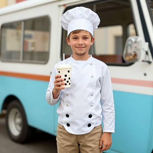 Kid in Ice Cream Truck Costume