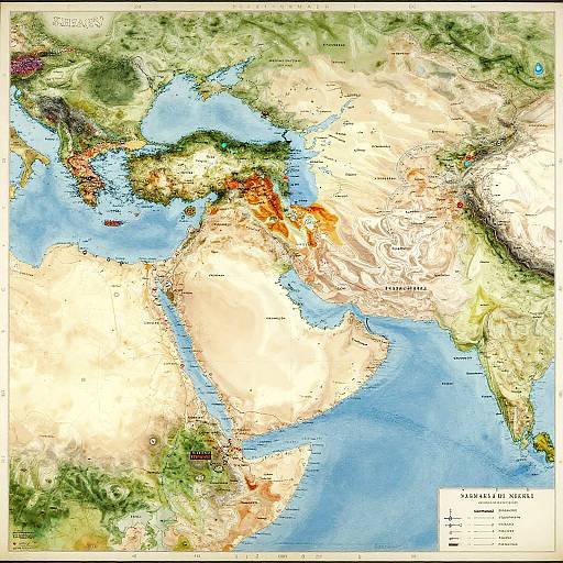 Vintage Map of Islamic Expansion
