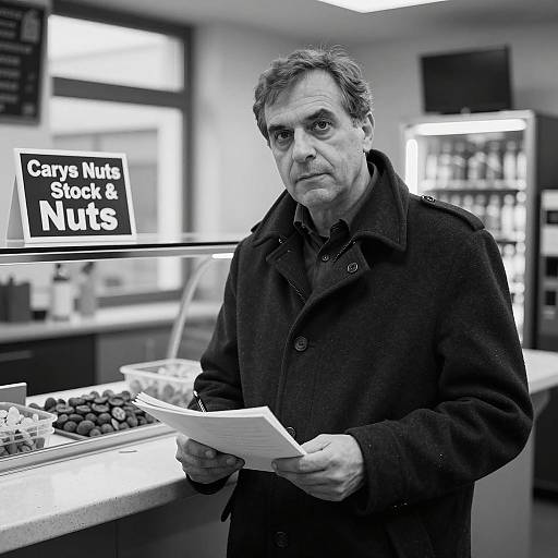 Serious Man in Dark Coat Photograph