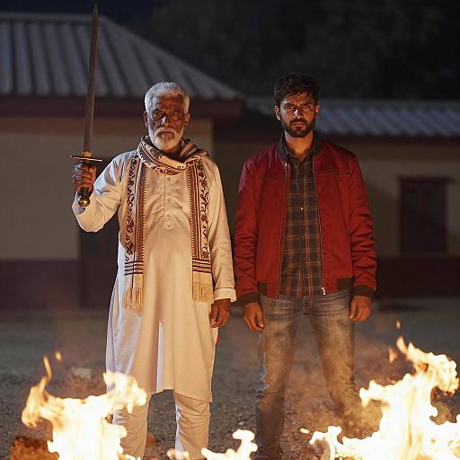 Dramatic Duel on a Fiery Night