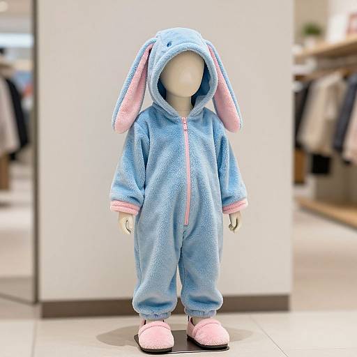 Stylish Blue Bunny Costume Mannequin