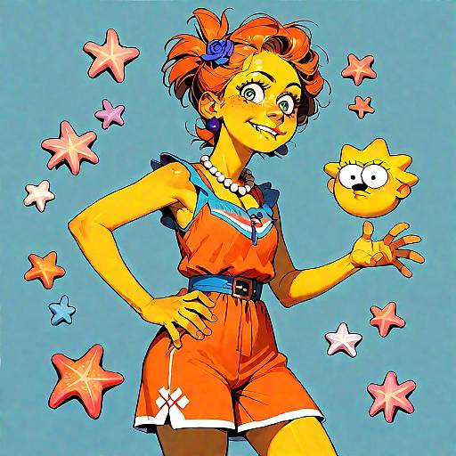 Toony Lisa Simpson With Star Hair