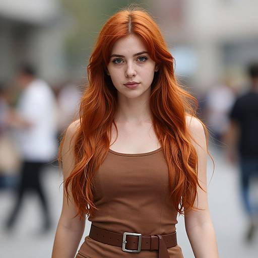 Realistic Red-Haired Girl Portrait